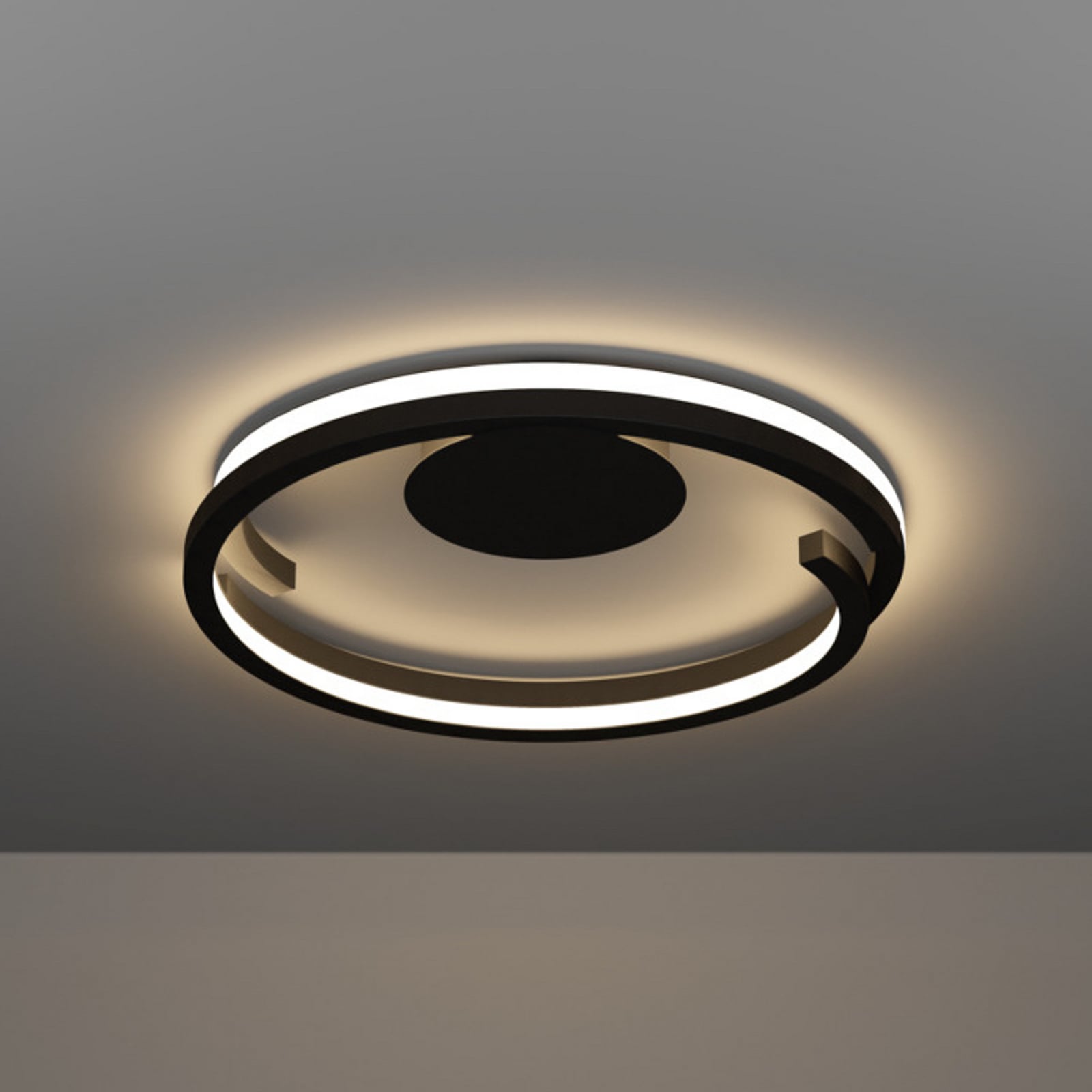 EGLO LED plafondlamp MEZZOMONTE, zwart, Ø 48 cm, CCT