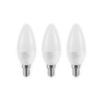 Lindby LED candle bulb, E14, C35, 4.5W, opal, 3000K, set of 3