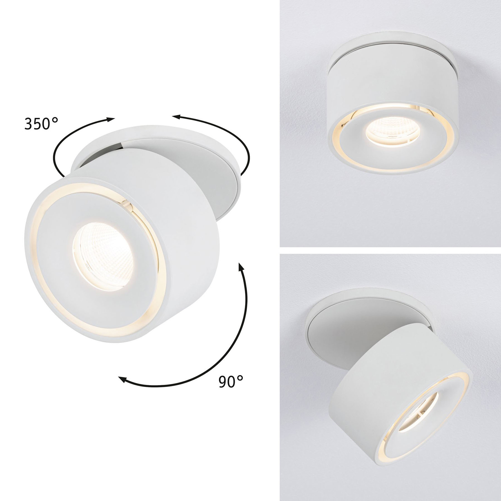 Paulmann Spircle LED indbygningslampe, mat hvid