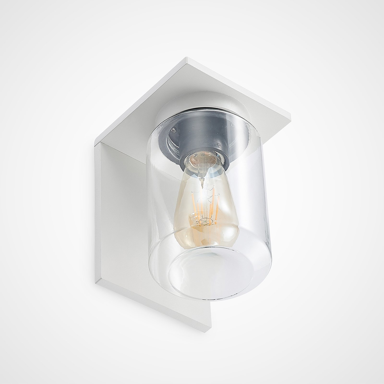 Lucande Semka vonkajšia nástenná lampa, biela