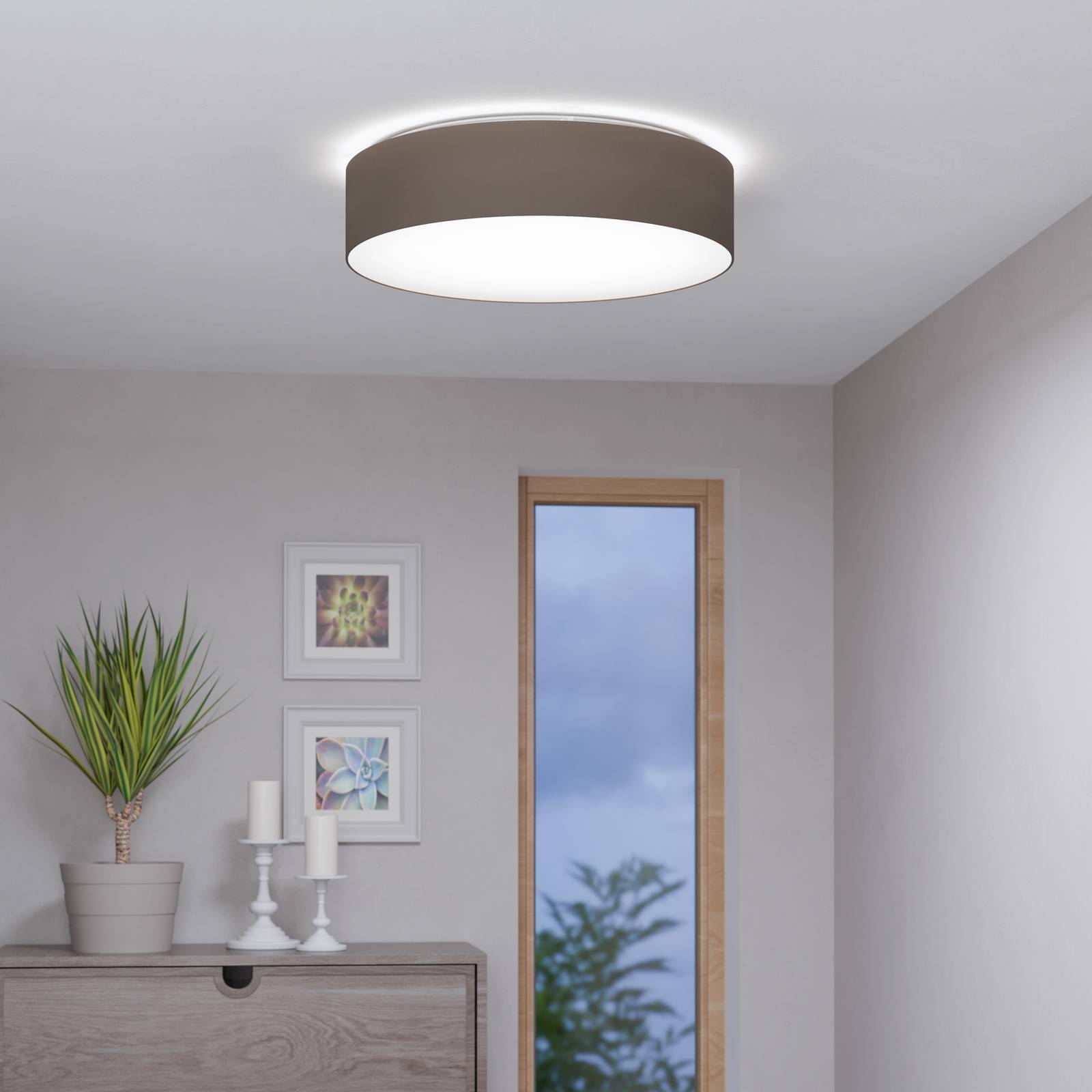  Eglo Connect Eglo Connect Romao-z Led Ceiling Lamp, ø57cm Taupe 