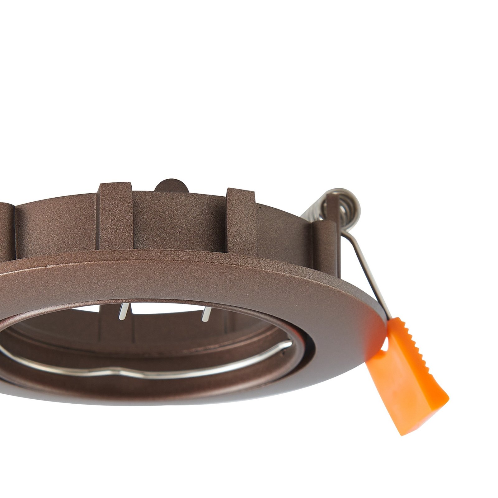 Prios recessed ceiling light Fibur, bronze, aluminium, Ø 8.2 cm