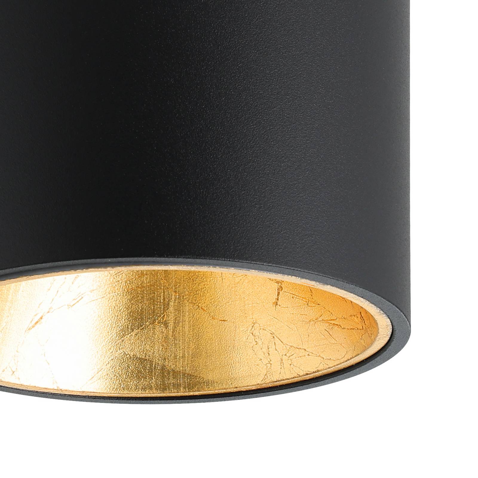 Lampa sufitowa LED Polasso okrągła, czarno-złota