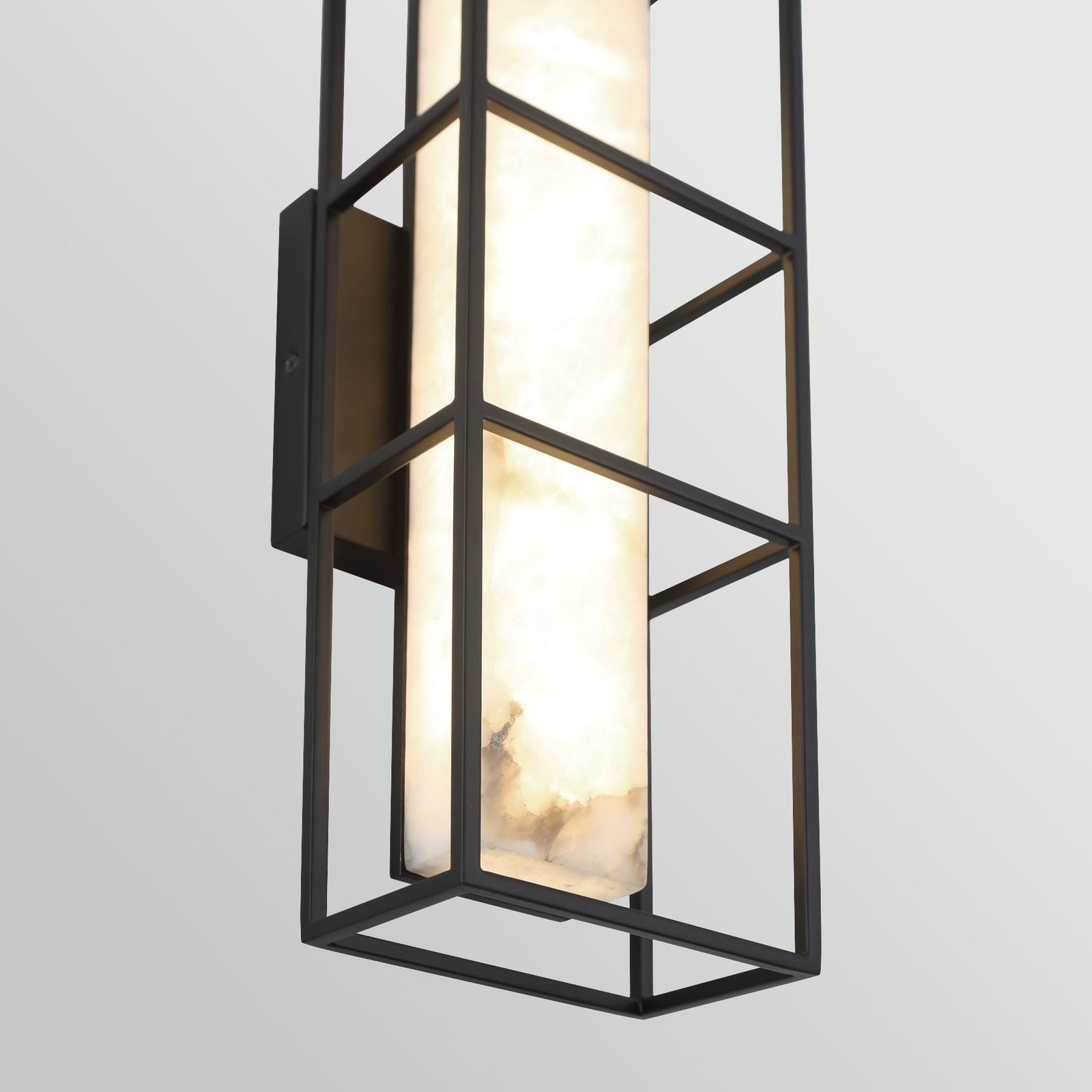 LED-Außenwandlampe BLAKLEY schwarz/alabaster Höhe 41 cm IP44