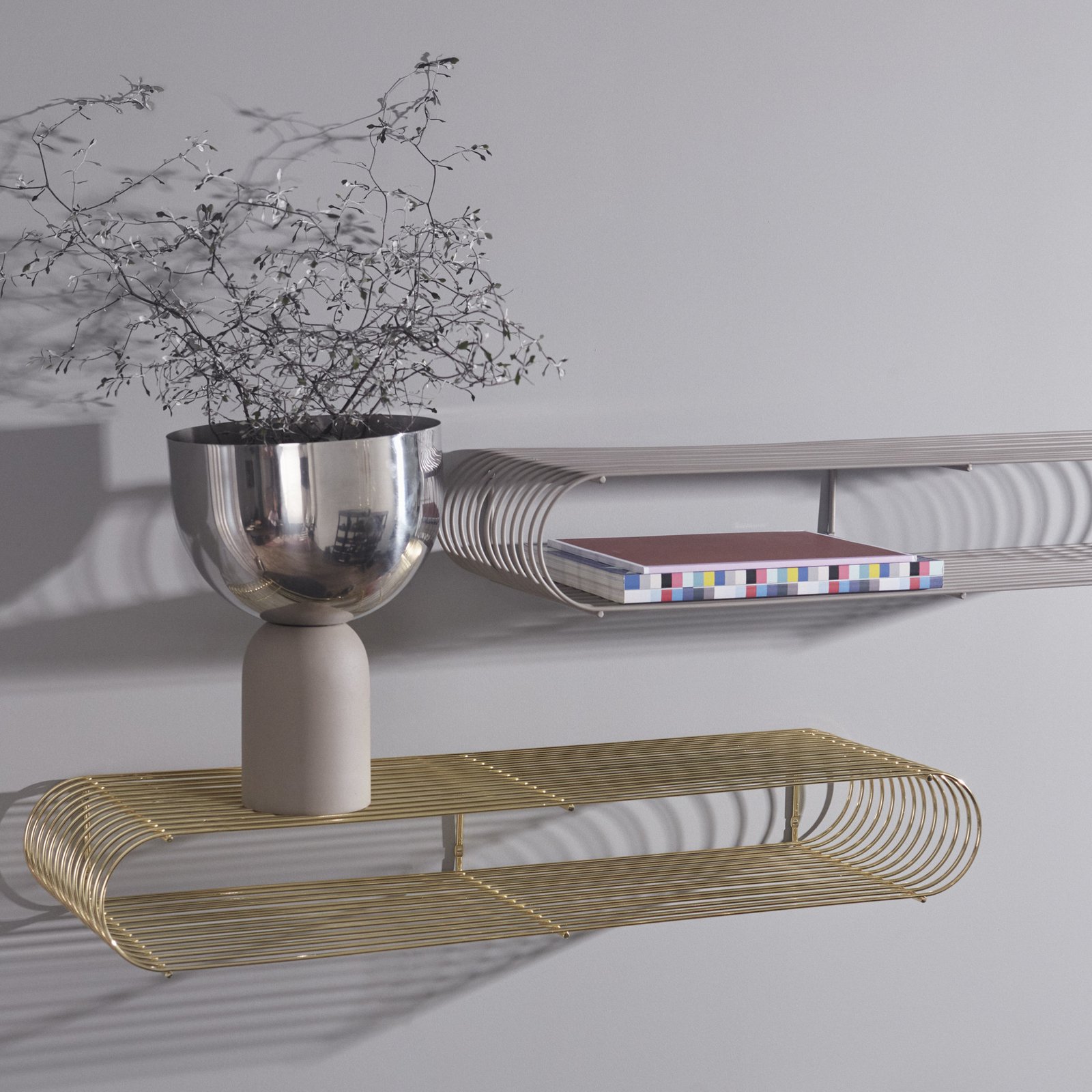 Torus Pflanzentopf Ø22 Silber/Taupe - AYTM