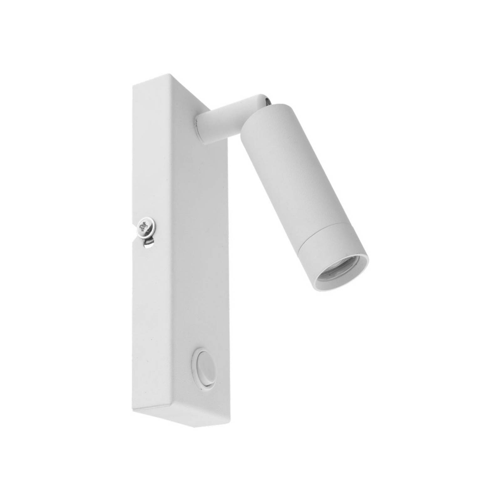 LED-vägglampa Enzo kantig med brytare, vit