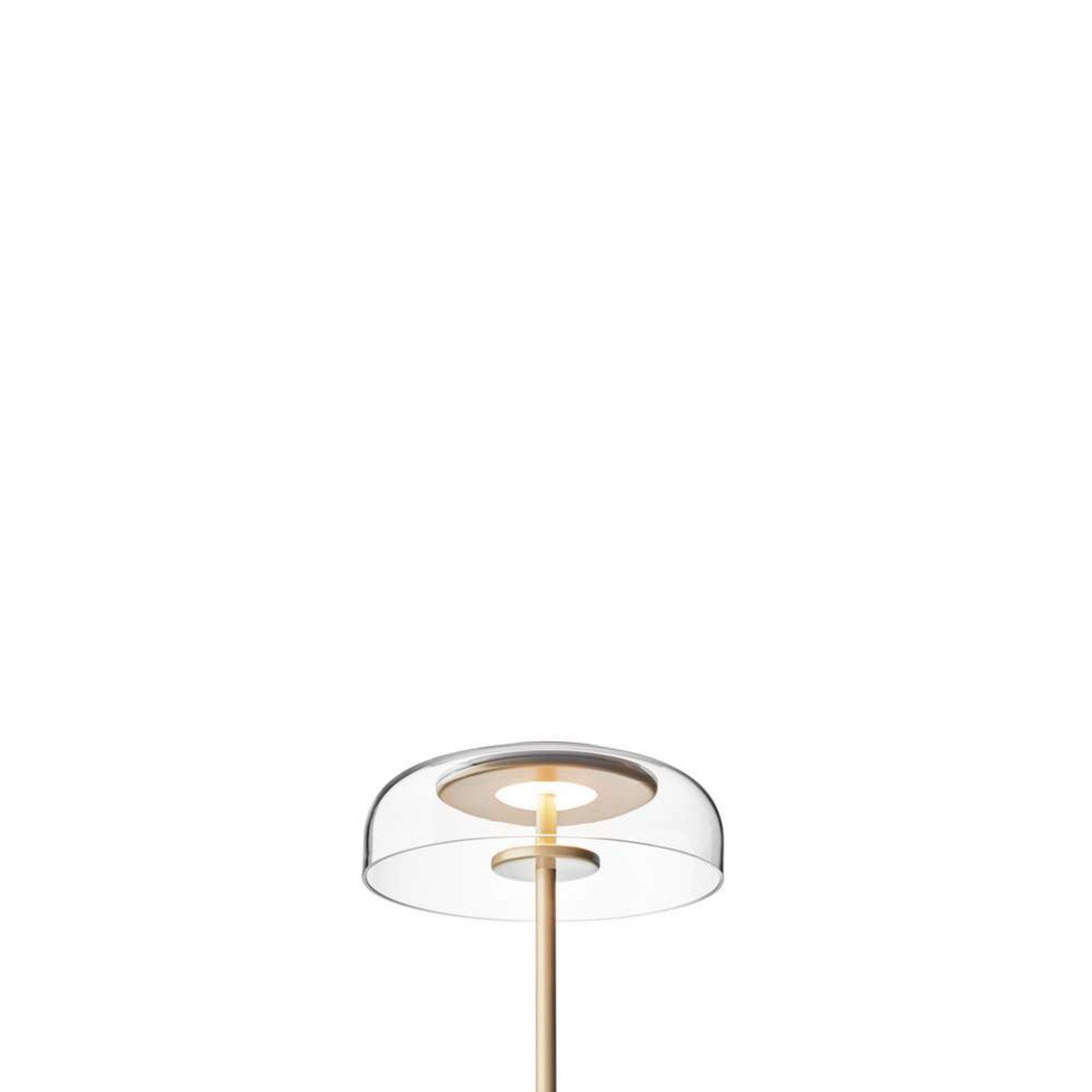 Nuura LED-bordlampe Blossi, høyde 43 cm, gullfarget/klar