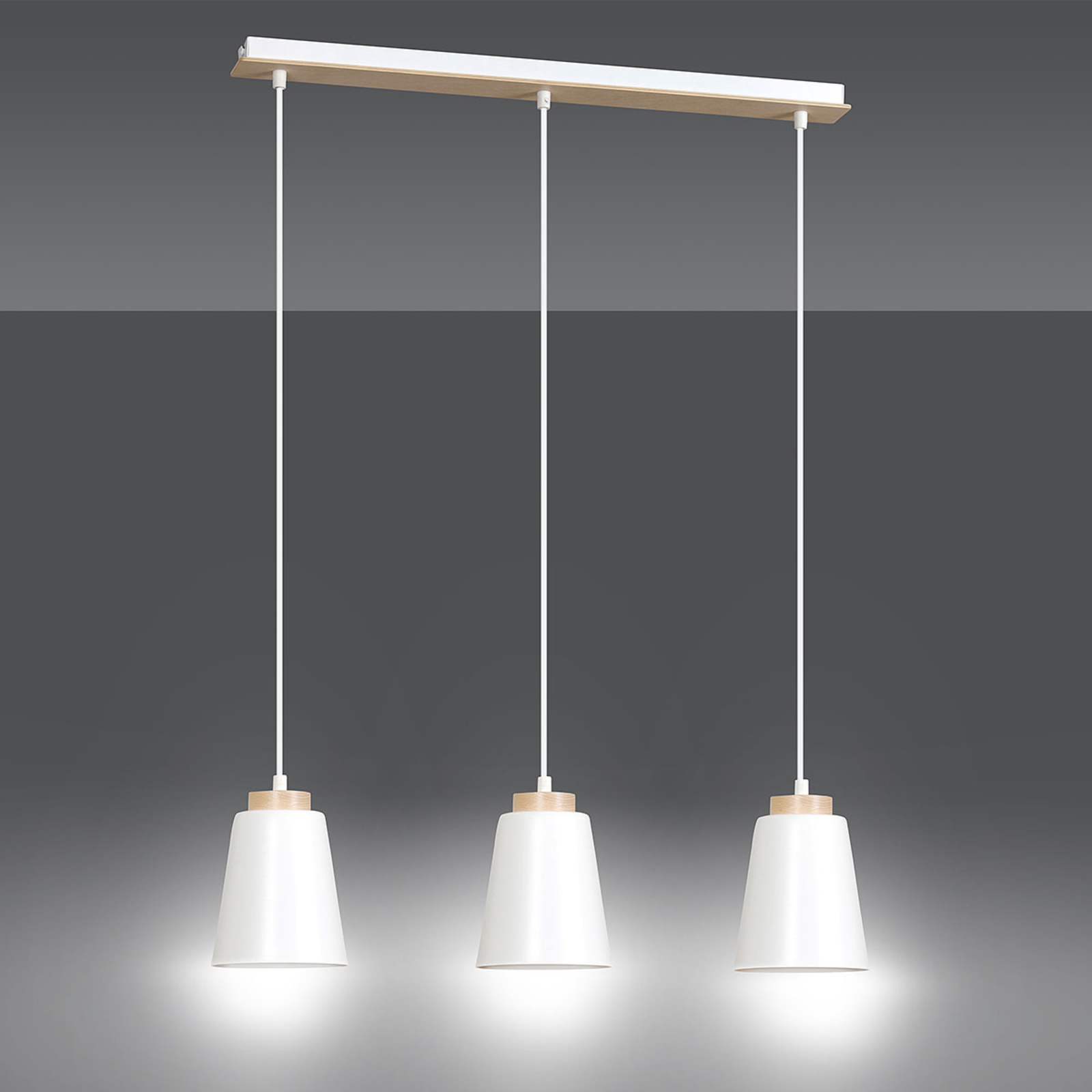 Suspension Bolero 3, à 3 lampes, blanche Luminaire.fr