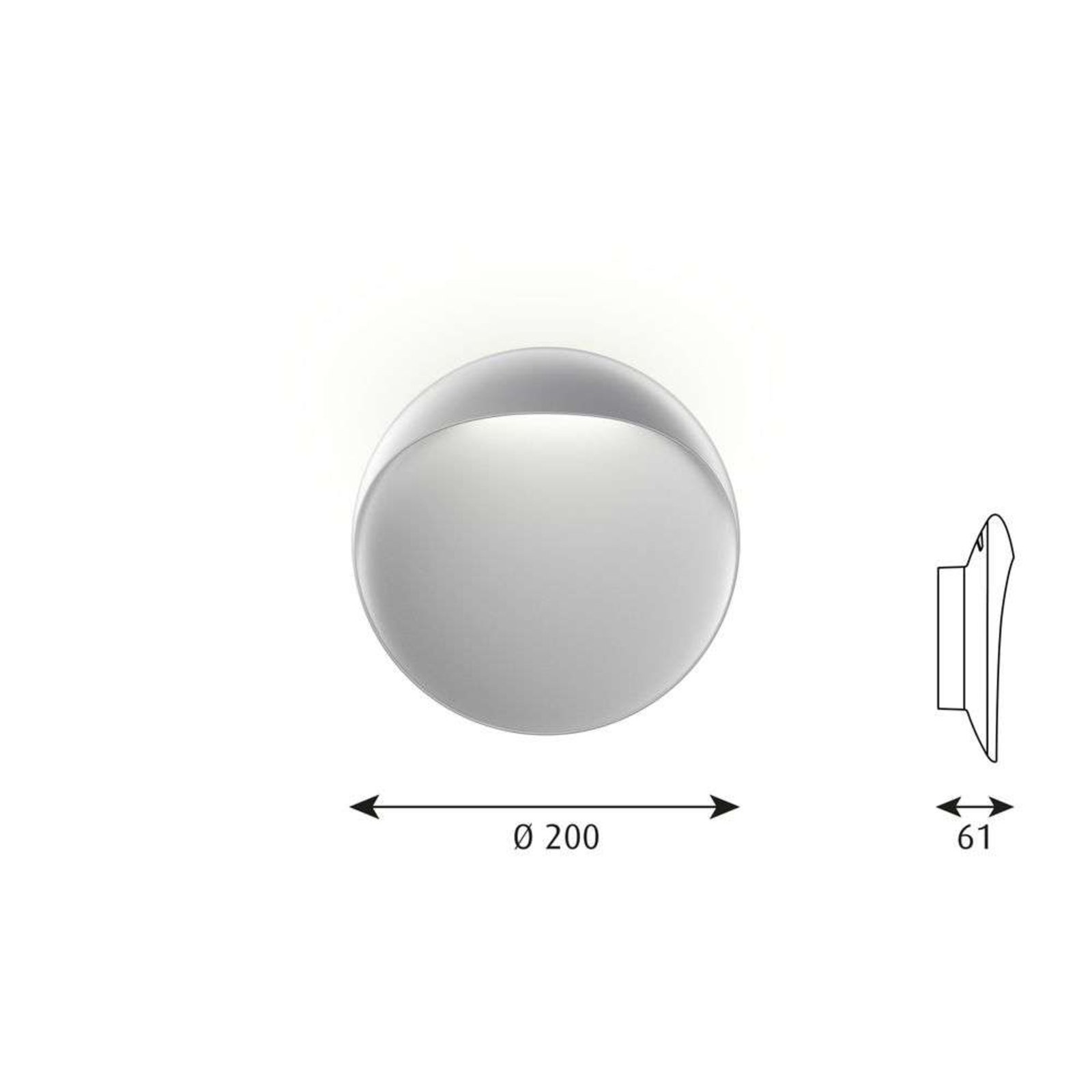 Flindt Nástenné Svietidlo Ø200 2700K Alu Grey - Louis Poulsen