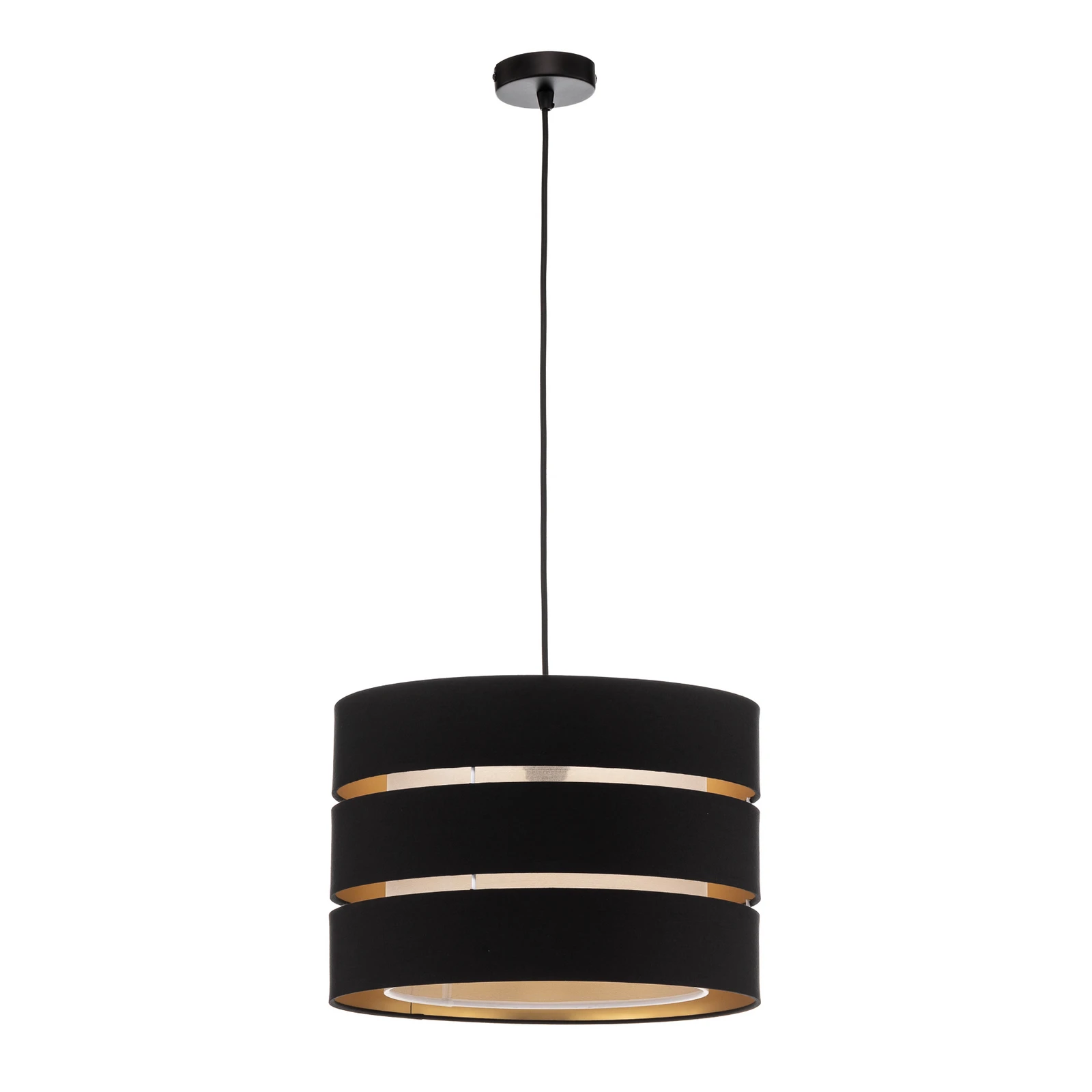 Lindby Tsomo viseća svjetiljka, Ø 40 cm, crna, tkanina, E27