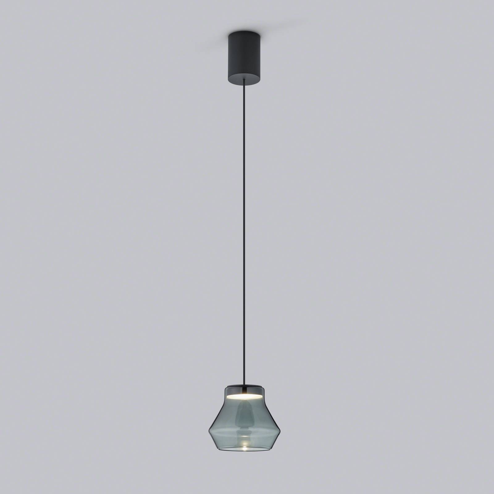 Helestra Fou LED-hængelampe røgglas 11×9,5cm