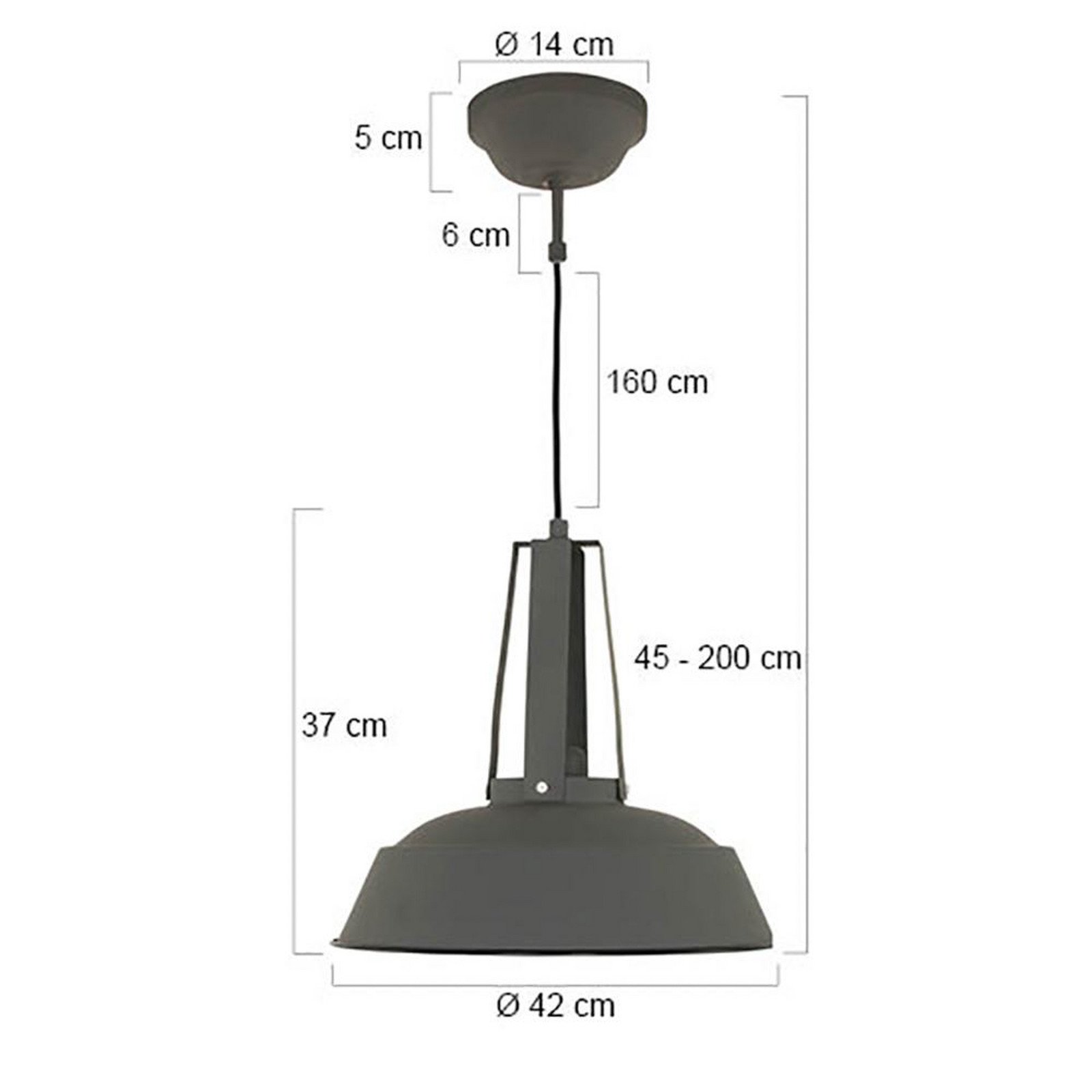 Steinhauer Lampă suspendată Eden gri metal soclu E27 - Bucătărie - Vintage