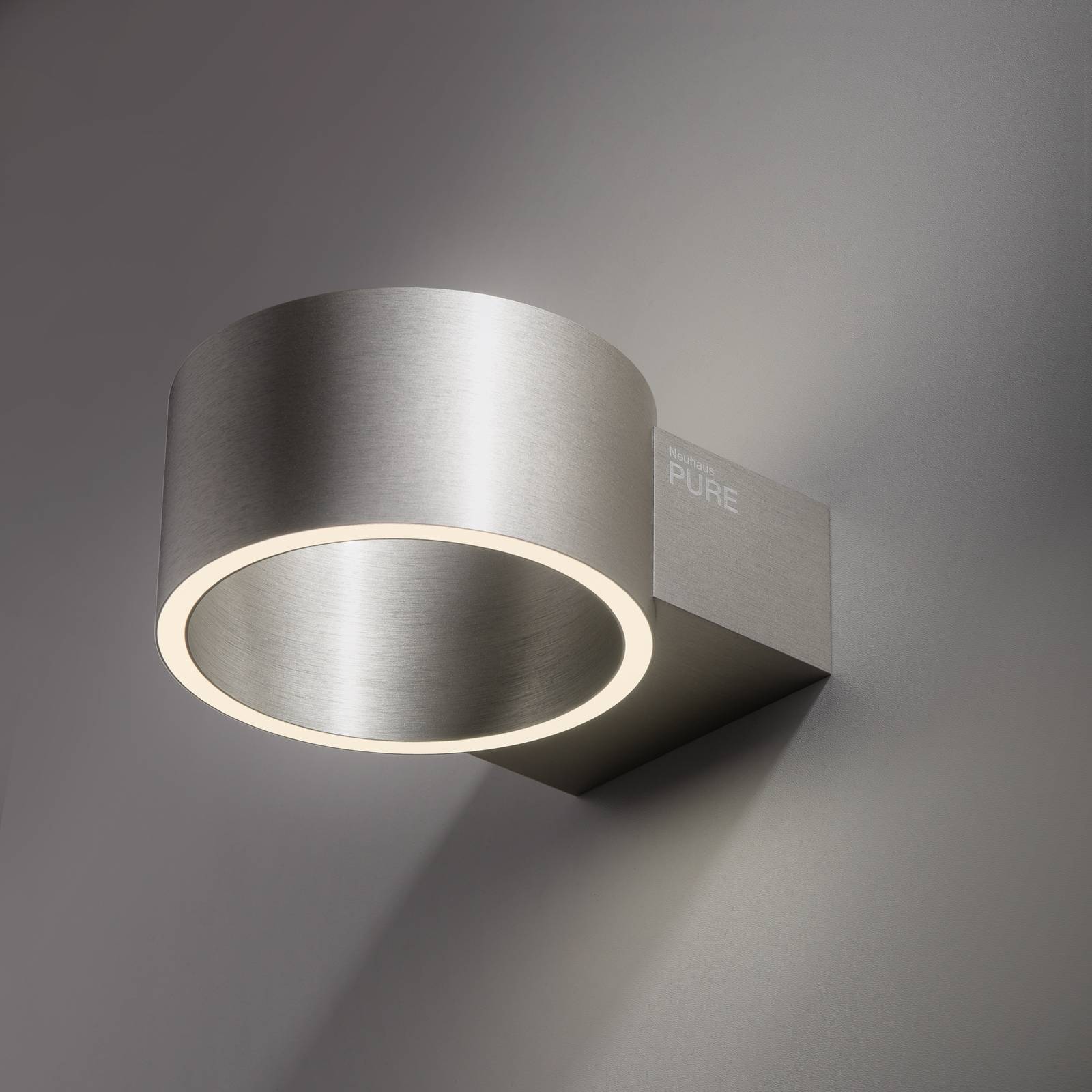 Kinkiet LED PURE Clipse, aluminium, aluminium, Ø 15 cm