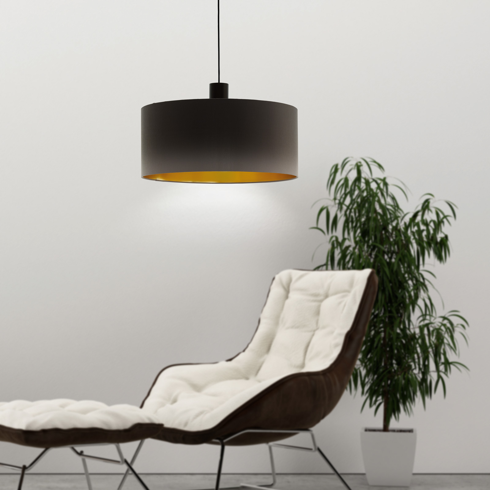 Lampa wisząca Concessa cappuccino/złoty Ø 53 cm