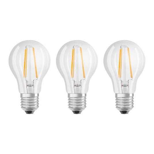 OSRAM LED E27 Classic 840 6,5W trasparente 3x