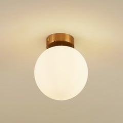 Lucande kattovalaisin Bidolo, messingin värinen, lasi, 15 cm, IP44