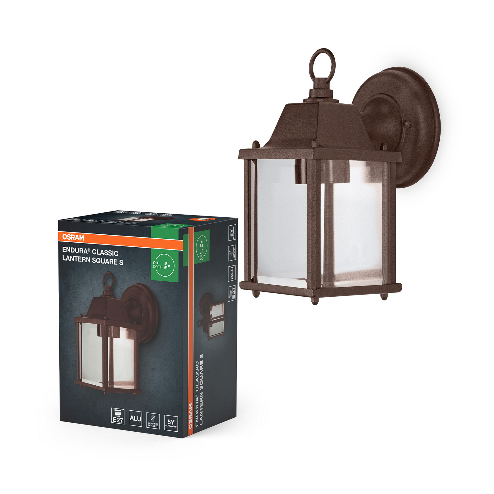 OSRAM:n ulkoseinälamppu ENDURA CLASSIC LANTERN, 23 cm, ruostumaton teräs, IP43 OSRAM:n ulkoseinälamppu ENDURA CLASSIC LANTERN, 23 cm, ruostumaton teräs, IP43