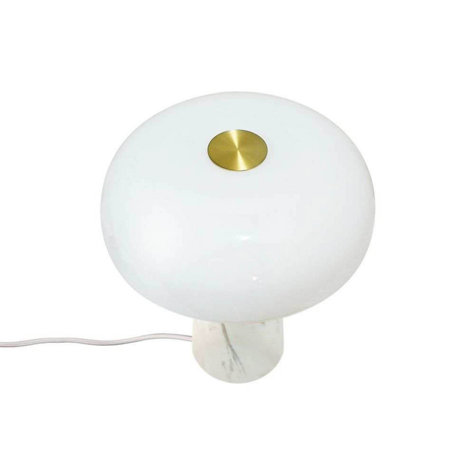 Λάμπα τραπεζιού Glossy, λευκή, ύψος 24 cm, μάρμαρο/γυαλί