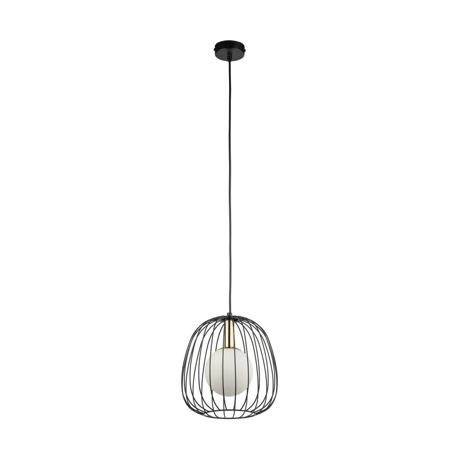 Hängeleuchte Bell S, Ø 24 cm, 1-flammig, schwarz/gold/weiß
