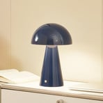 Lindby lampe de table LED rechargeable Nevijo, bleu, Ø20cm, USB, variateur