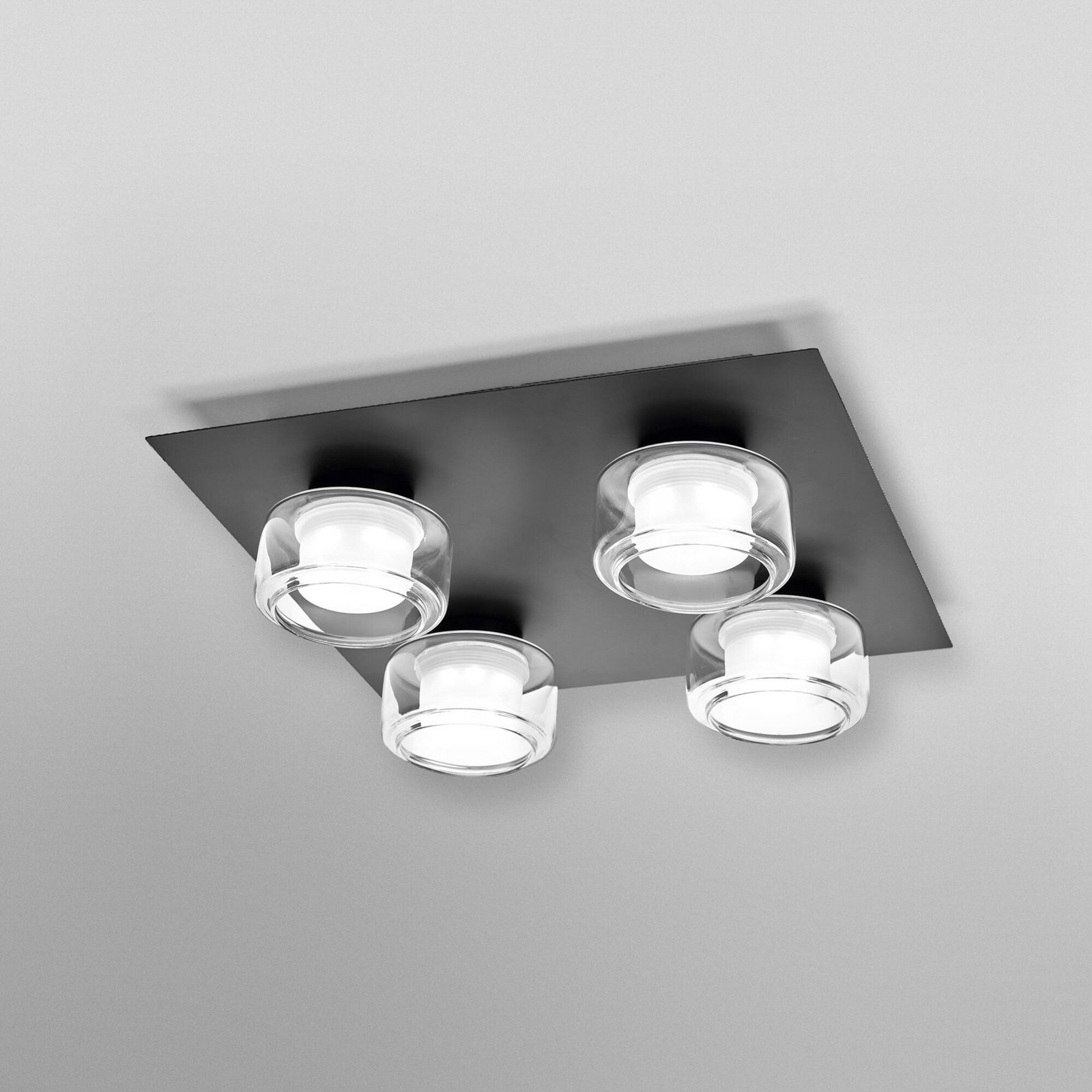 OSRAM LED-Deckenlampe ORBIS FLAME, schwarz, 4-flg., CCT IP44