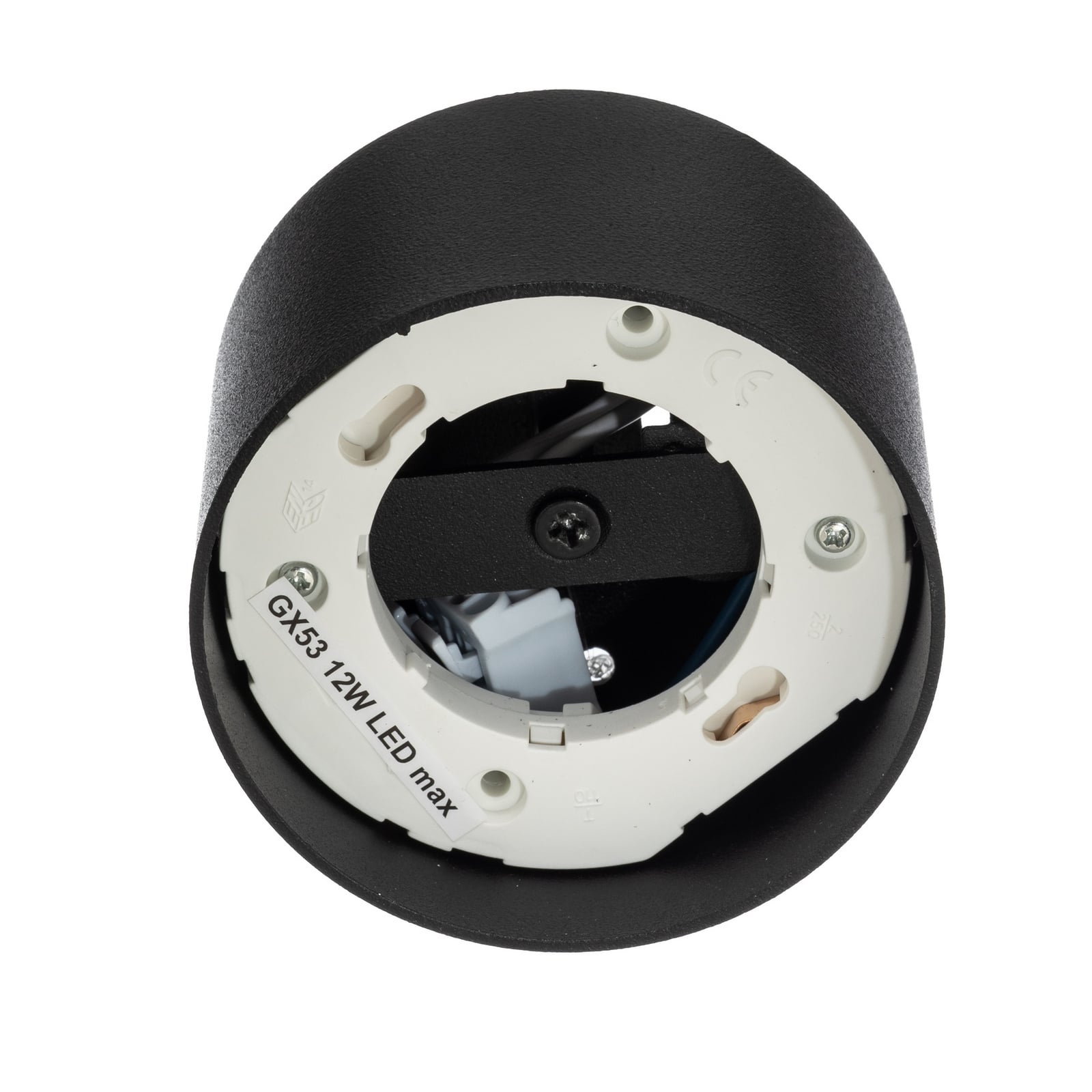 Plafonnier Tubo S, noir, acier, Ø 8 cm, GX53