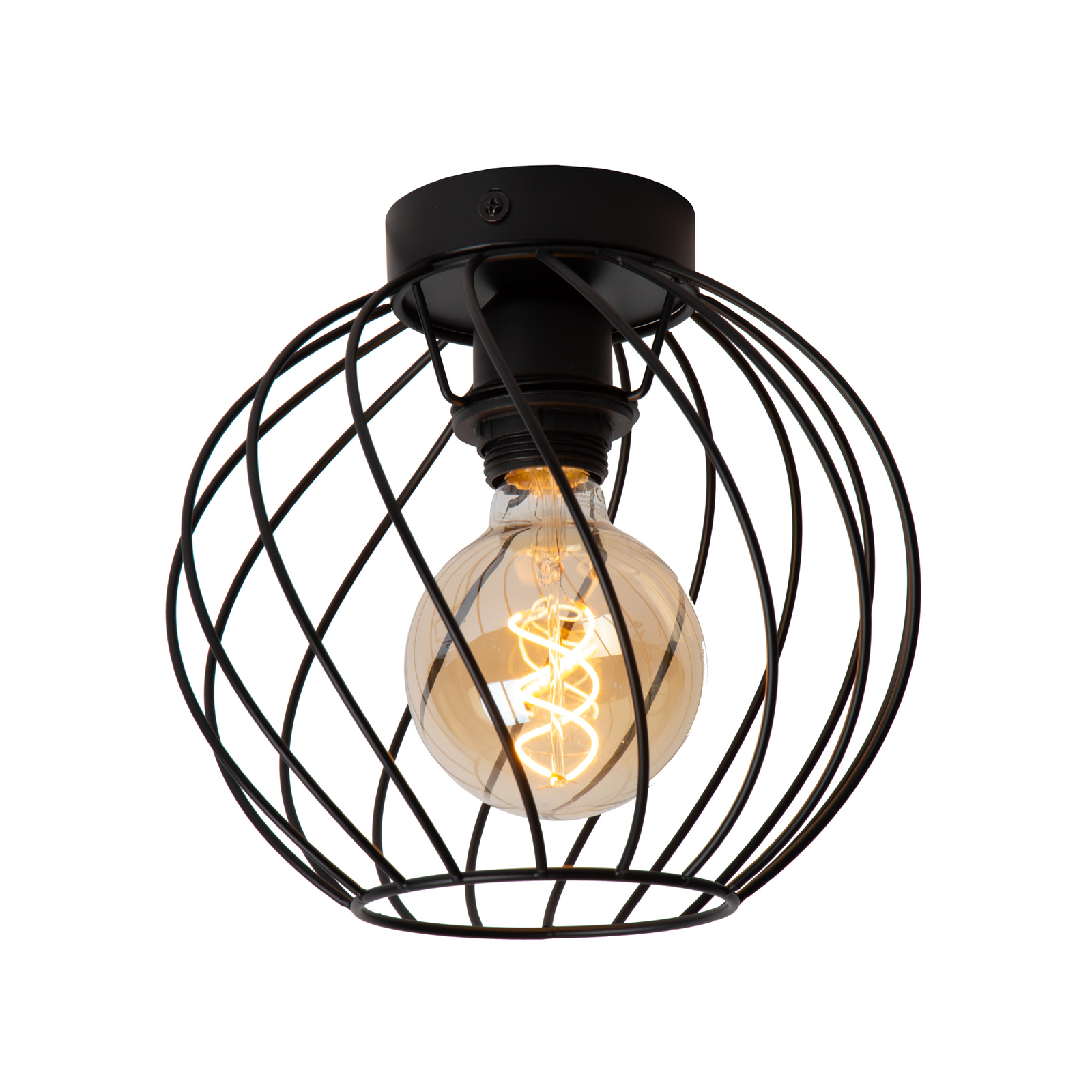 Danza loftlampe, burskærm, Ø 25 cm, sort