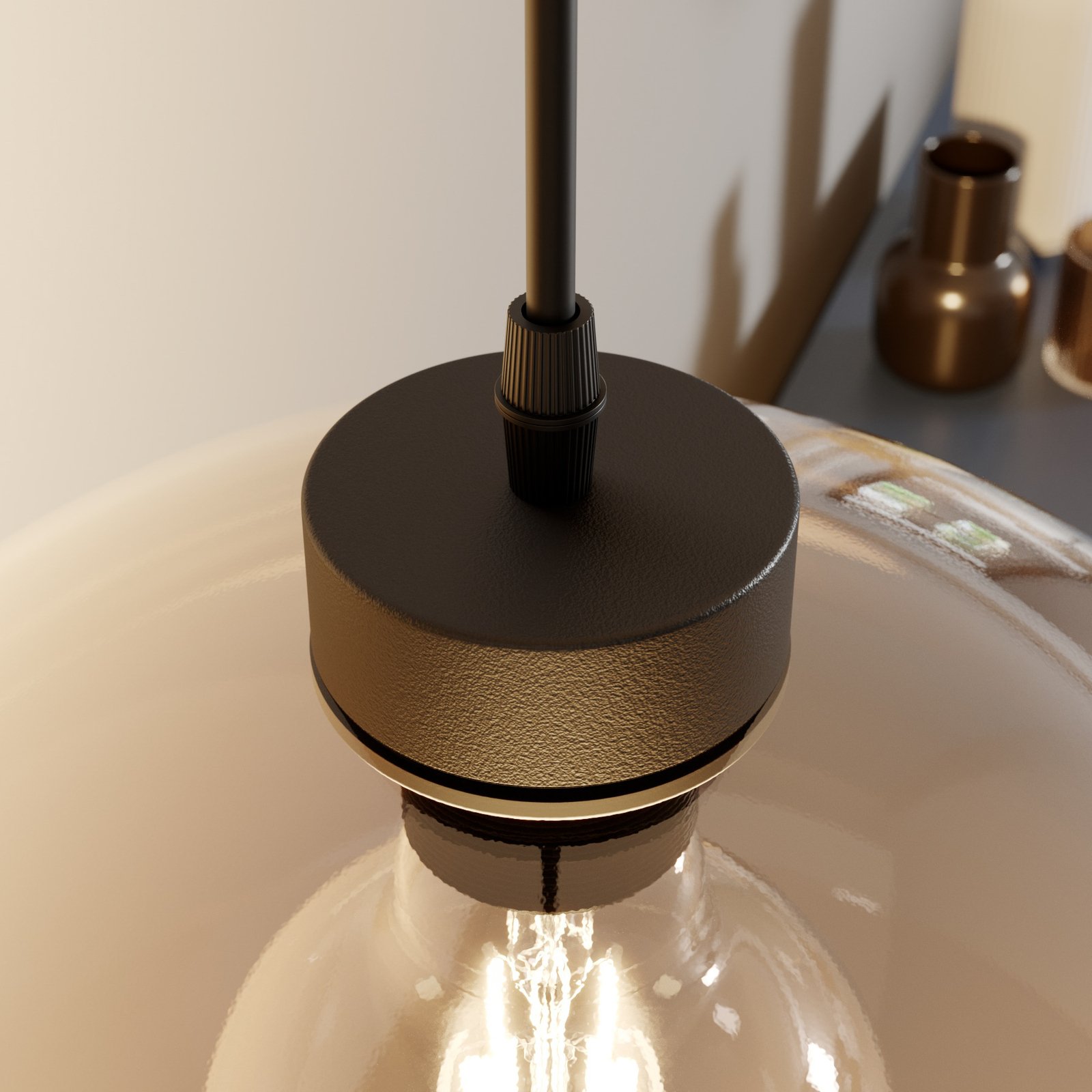 Cubus Pendelleuchte Ø 30 cm bernstein Glas E27