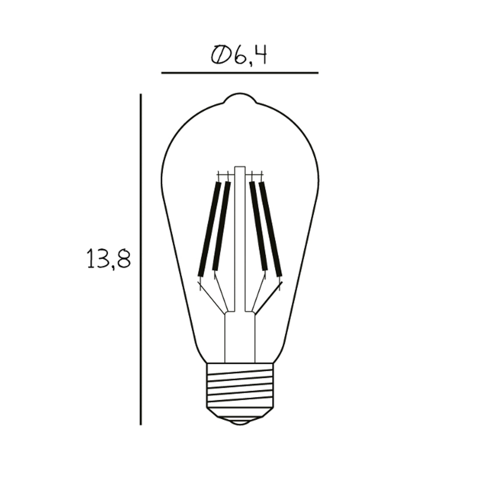 Vintage E27 LED 3,5W 2.200K, klar, dimmbar - Design By Us