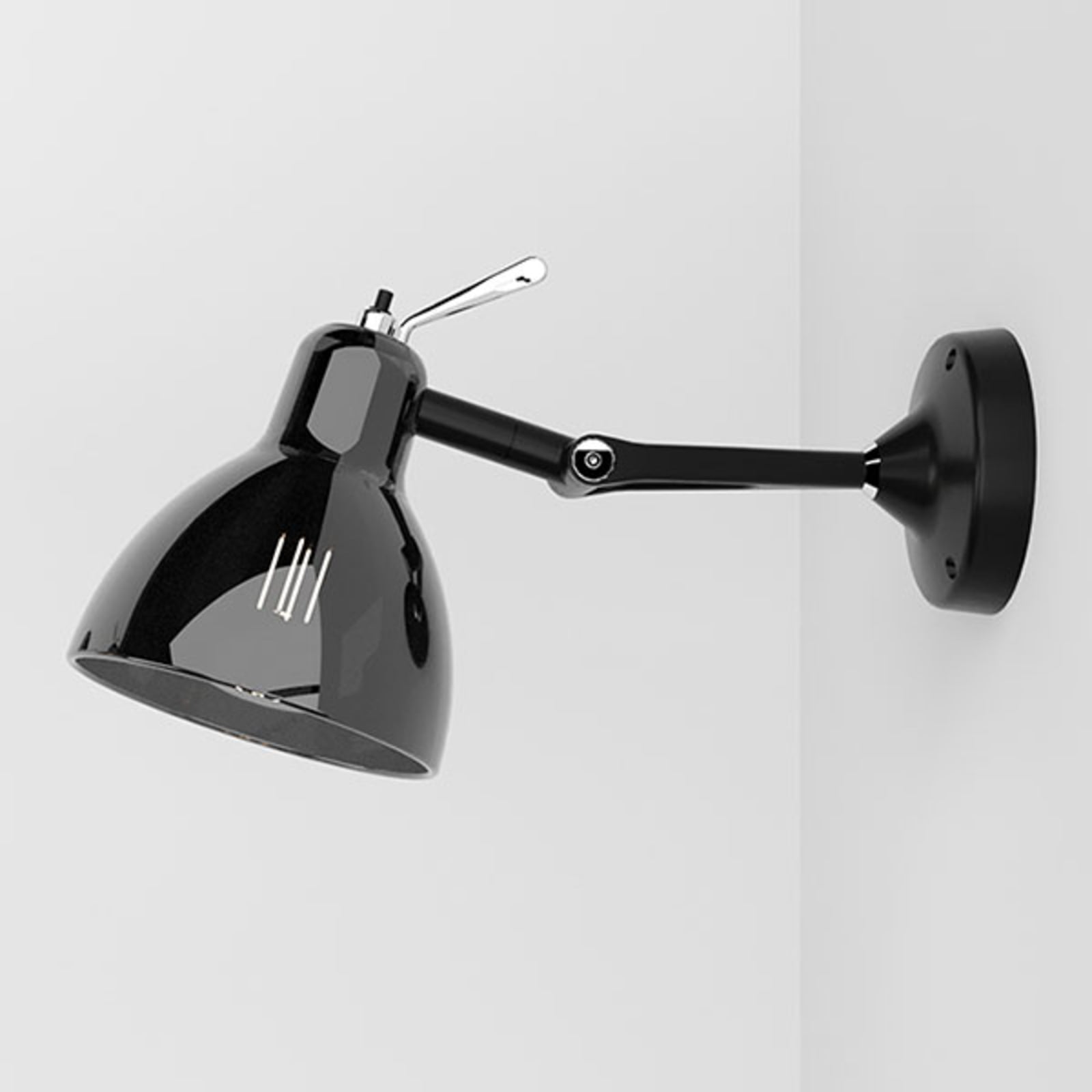 Zidna lampa Luxy H0 Glam, crna/dimljena, staklo - Rotaliana