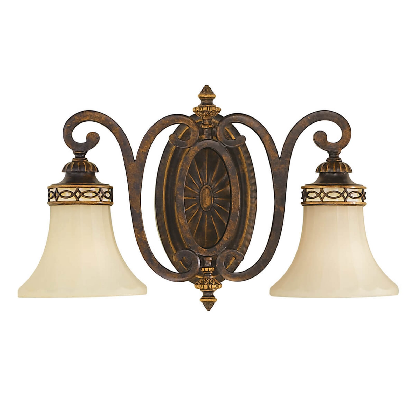 Drawing Room væglampe, brun/creme, 41 cm, 2 lyskilder – FEISS