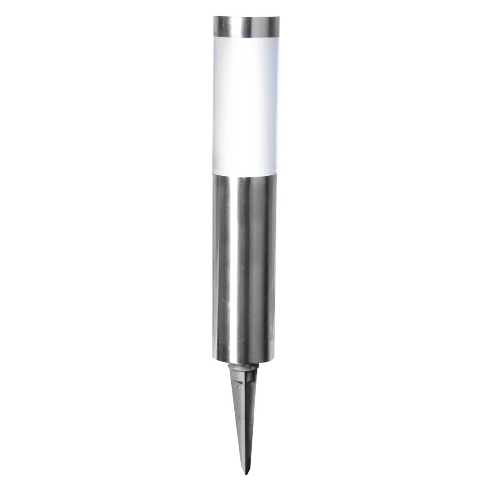 STAR TRADING LED ground spike solar light Freya, silver, metal, 0.5 W, H: 40 cm