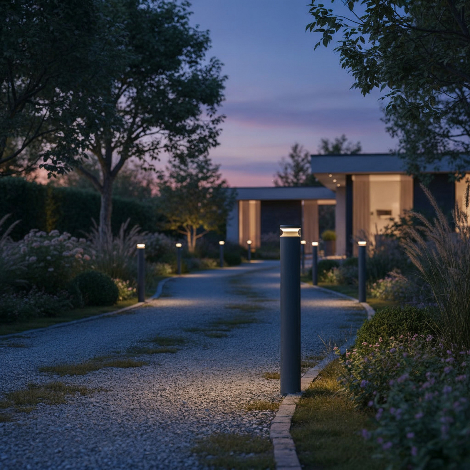 Ideal Lux LED-väglampa Boeing, höjd 100 cm, antracit