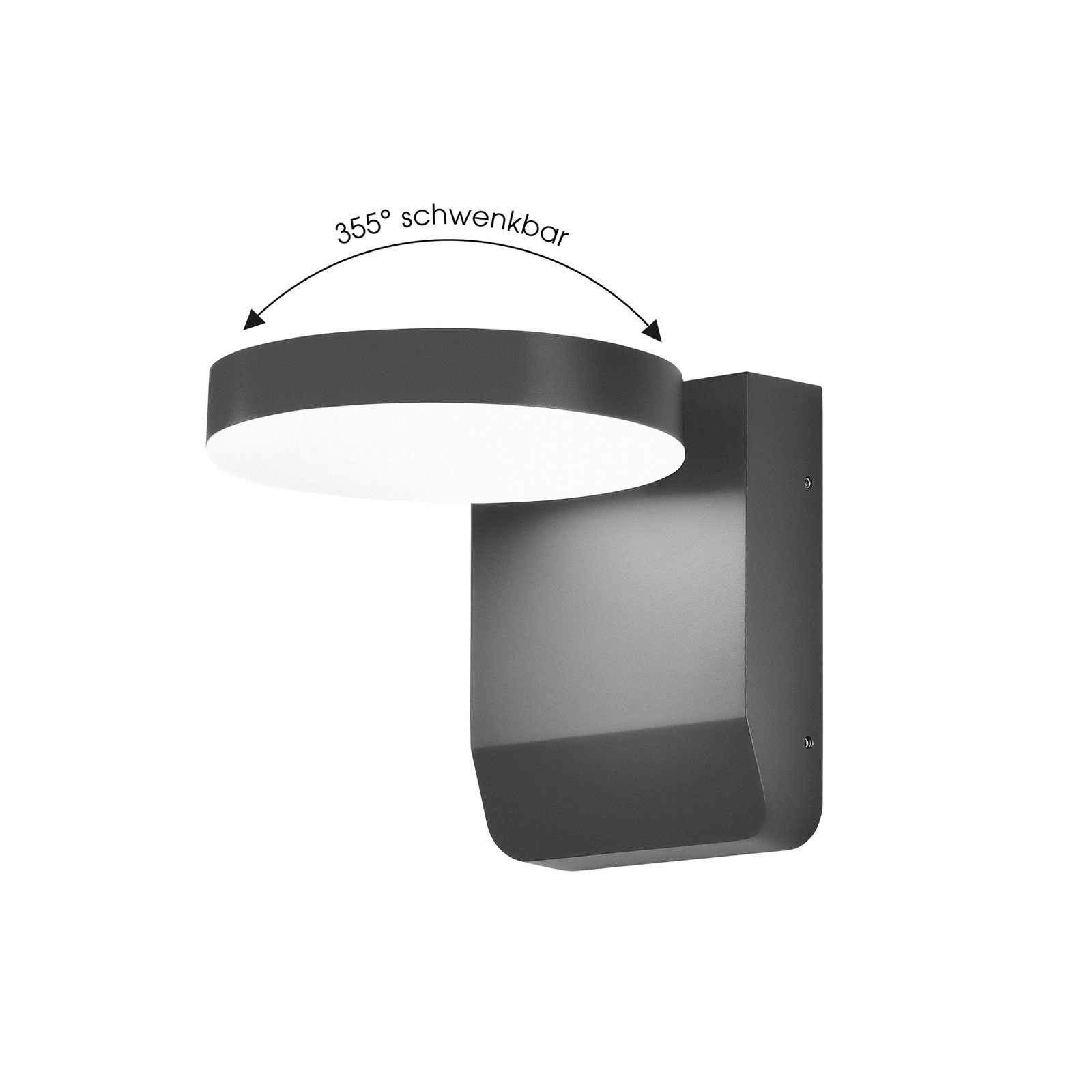 LED-seinalamp CMD 9082, antratsiit, laius 16 cm, CCT, IP54