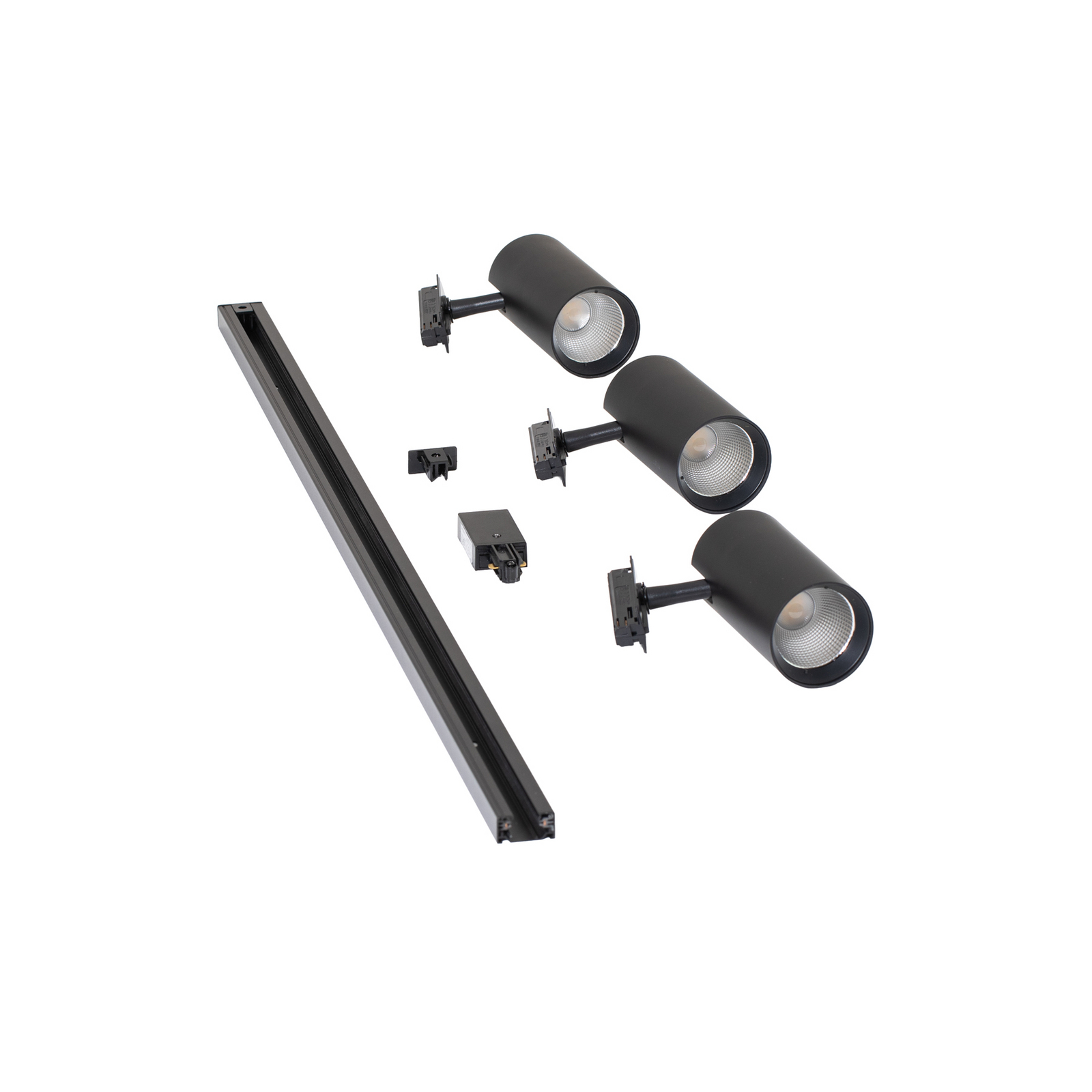 Σύστημα ράγας Lindby Linaro Ø7cm, 3 φτερά, LED, μαύρο, CCT Σύστημα ράγας Lindby Linaro Ø7cm, 3 φτερά, LED, μαύρο, CCT