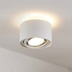 Arcchio taklampa Walisa, Ø 15 cm, vit, metall, GU10