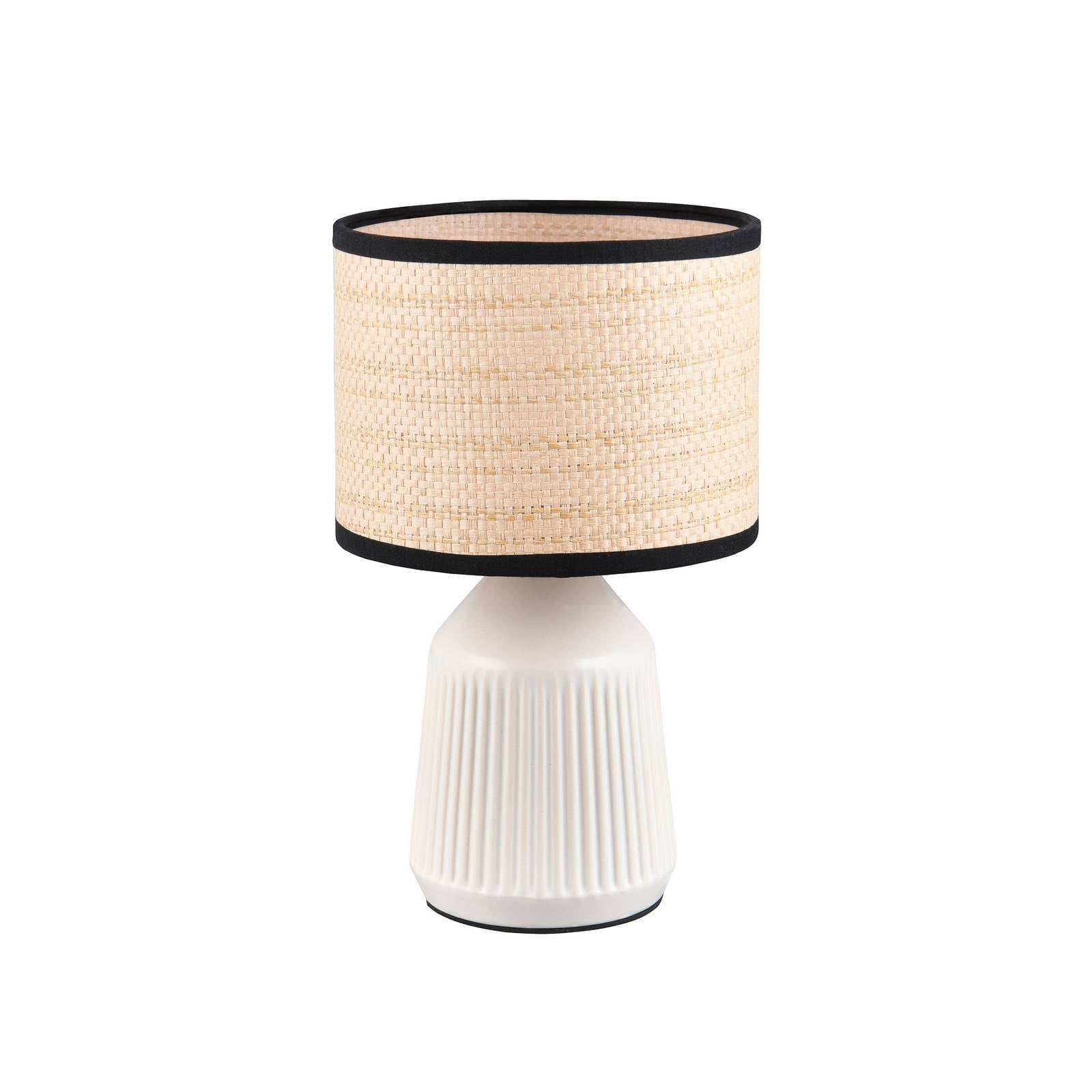 Tischlampe Formentera, weiß/beige, Höhe 27 cm Keramik/Papier