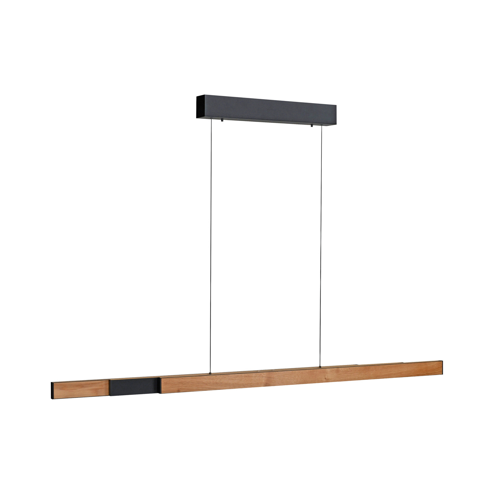 Adriana LED függő lámpa, fekete/tölgy, hossza 179 cm, CCT