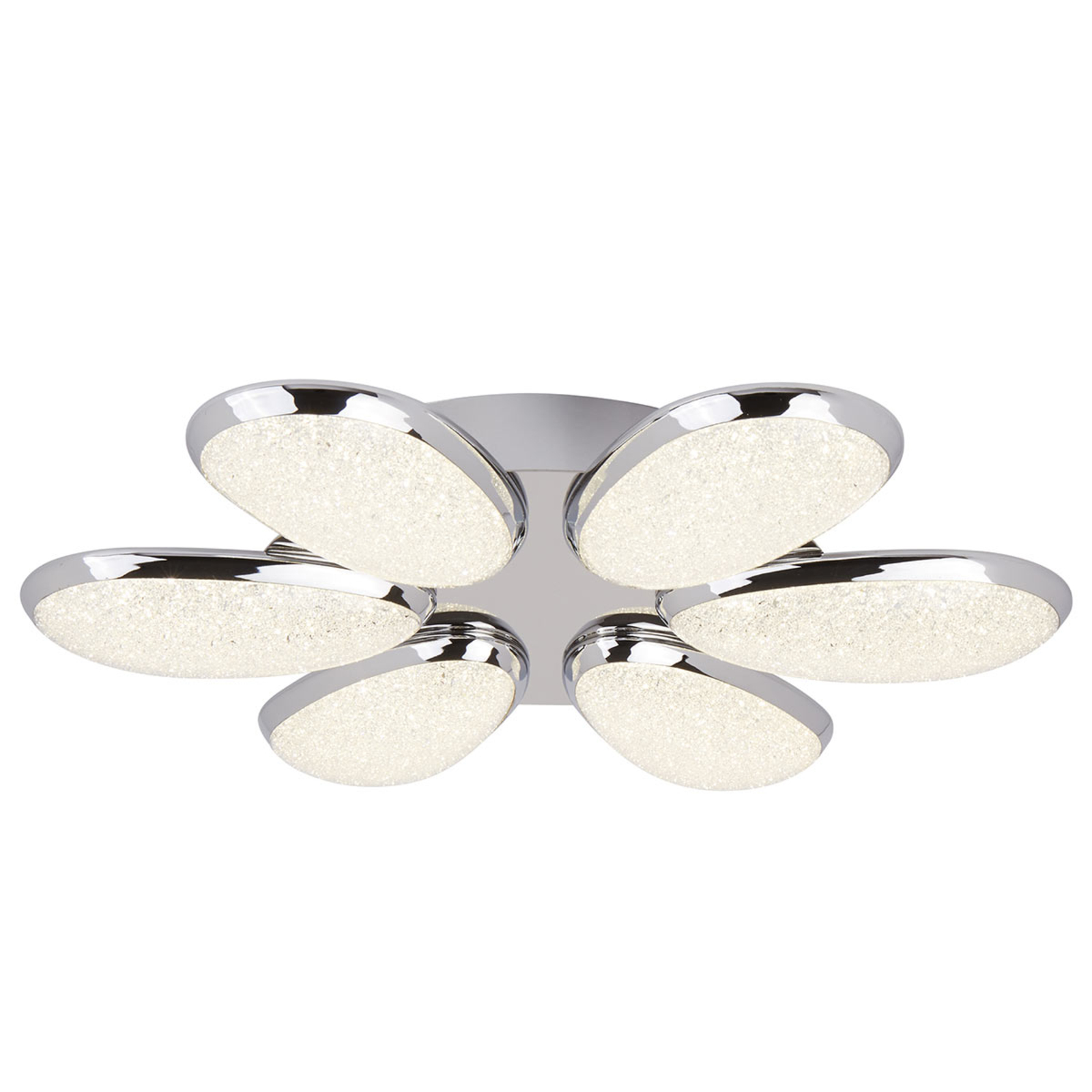 Searchlight Lori LED ceiling light with a crushed ice effect, for Living / Dining Room, metal, acrylic, 48 W, energy efficiency: A+, H: 8.5 cm