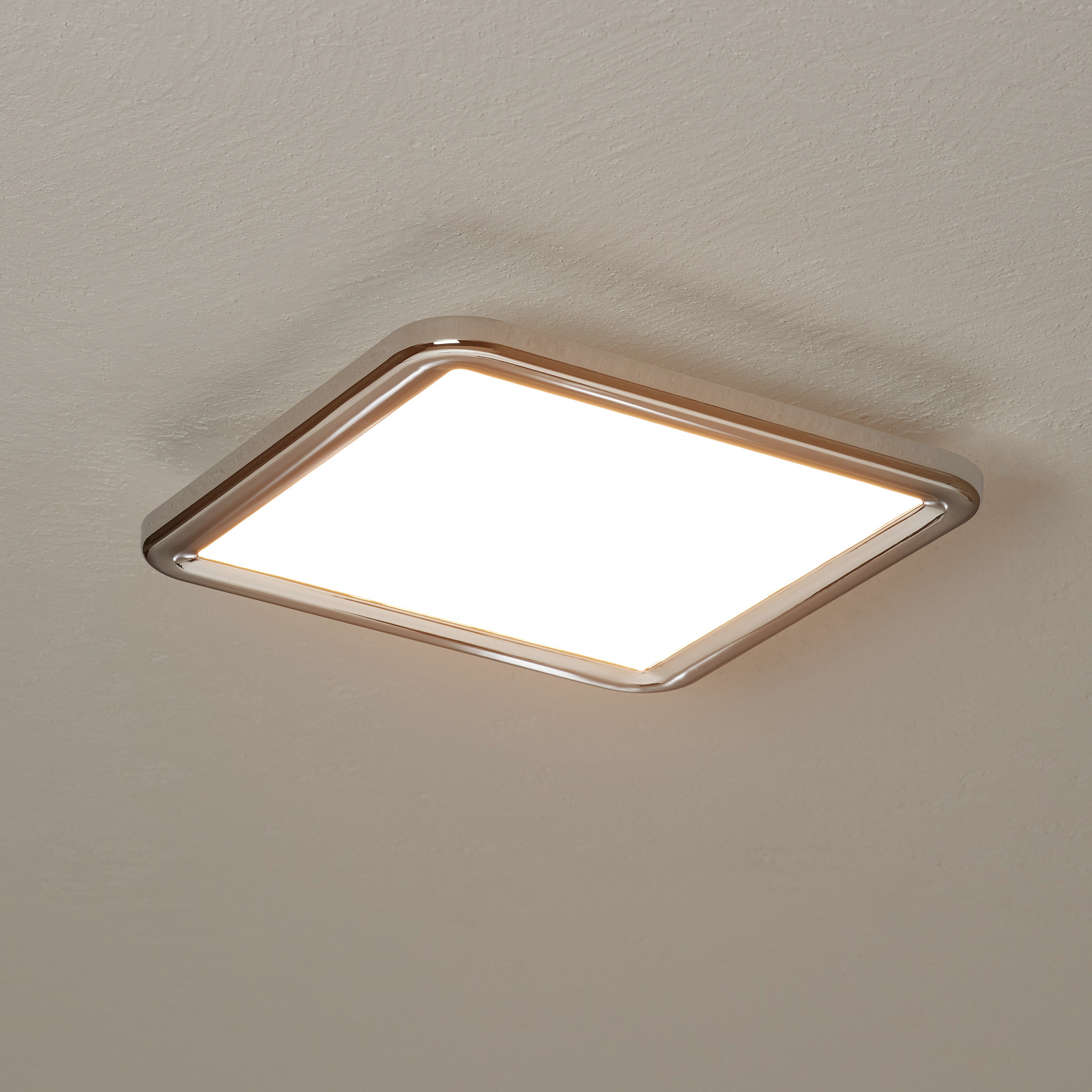 Brilliant LED ceiling light Neptun, easydim, 30x30cm, chrome, for Bathroom, aluminium, plastic, 20 W, energy efficiency: A+, L: 30 cm, W: 30 cm, H: 4.5 cm
