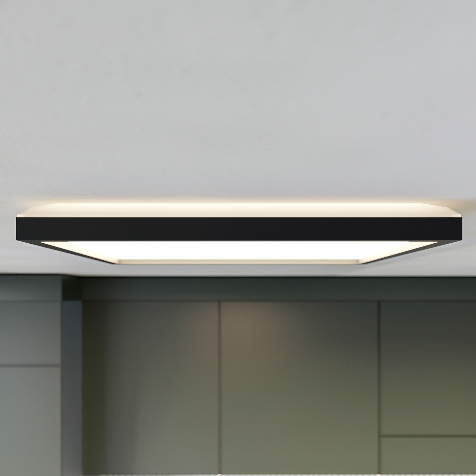 Prios Avira LED plafondlamp, vierkant, 42 cm