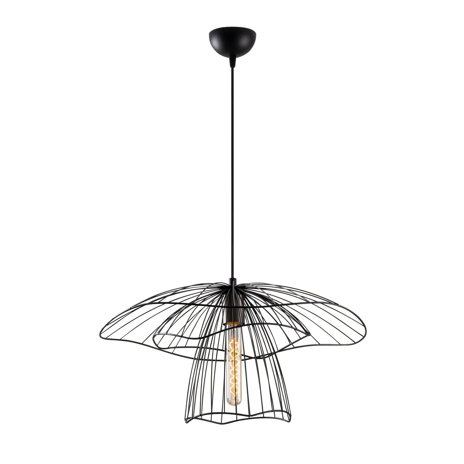 Pendant light Tel 6504, black, iron, Ø 50 cm