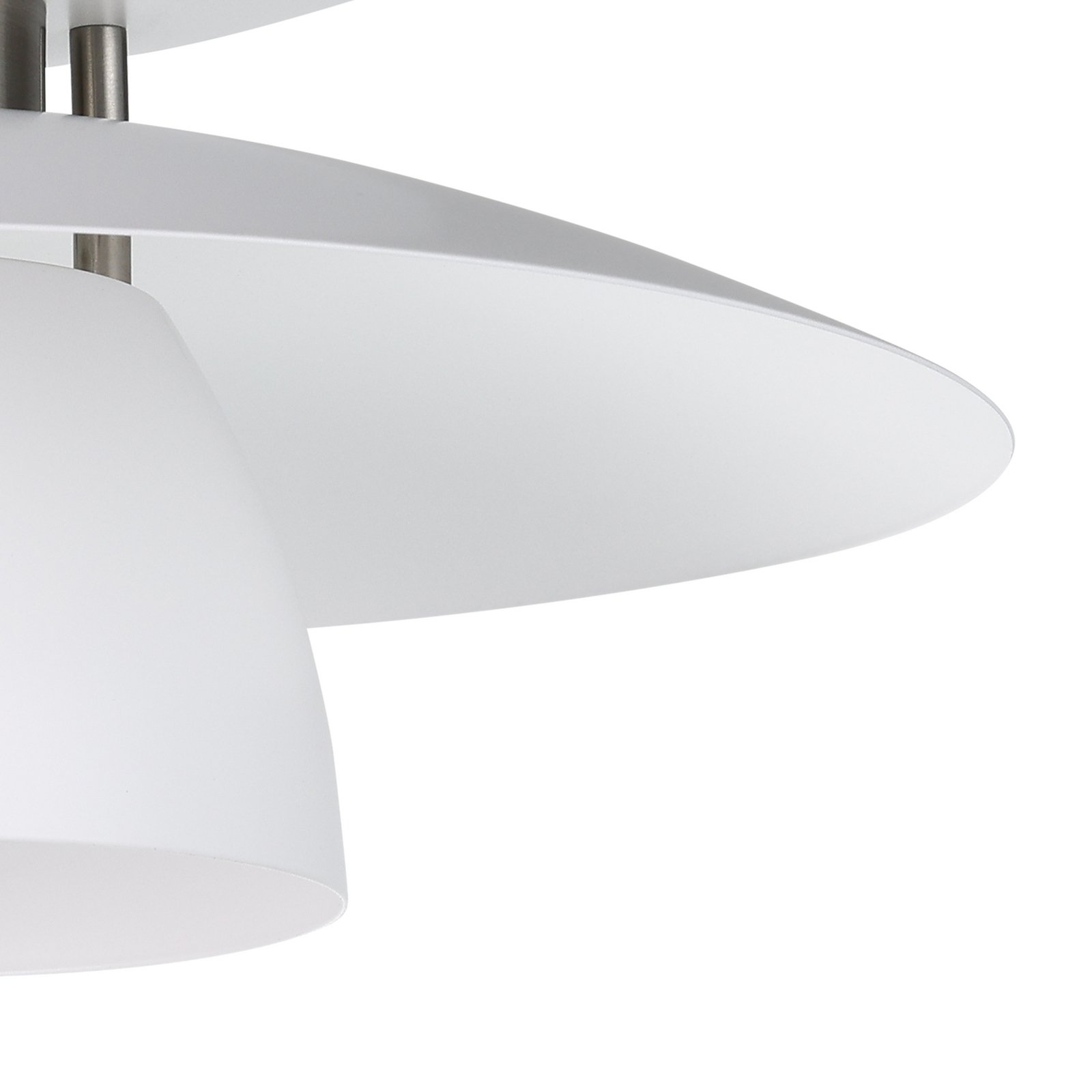 Lampada sospensione Brenda, bianco/nichel satinato