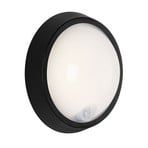 Candeeiro de parede exterior LED Helsínquia, sensor, IP44, preto