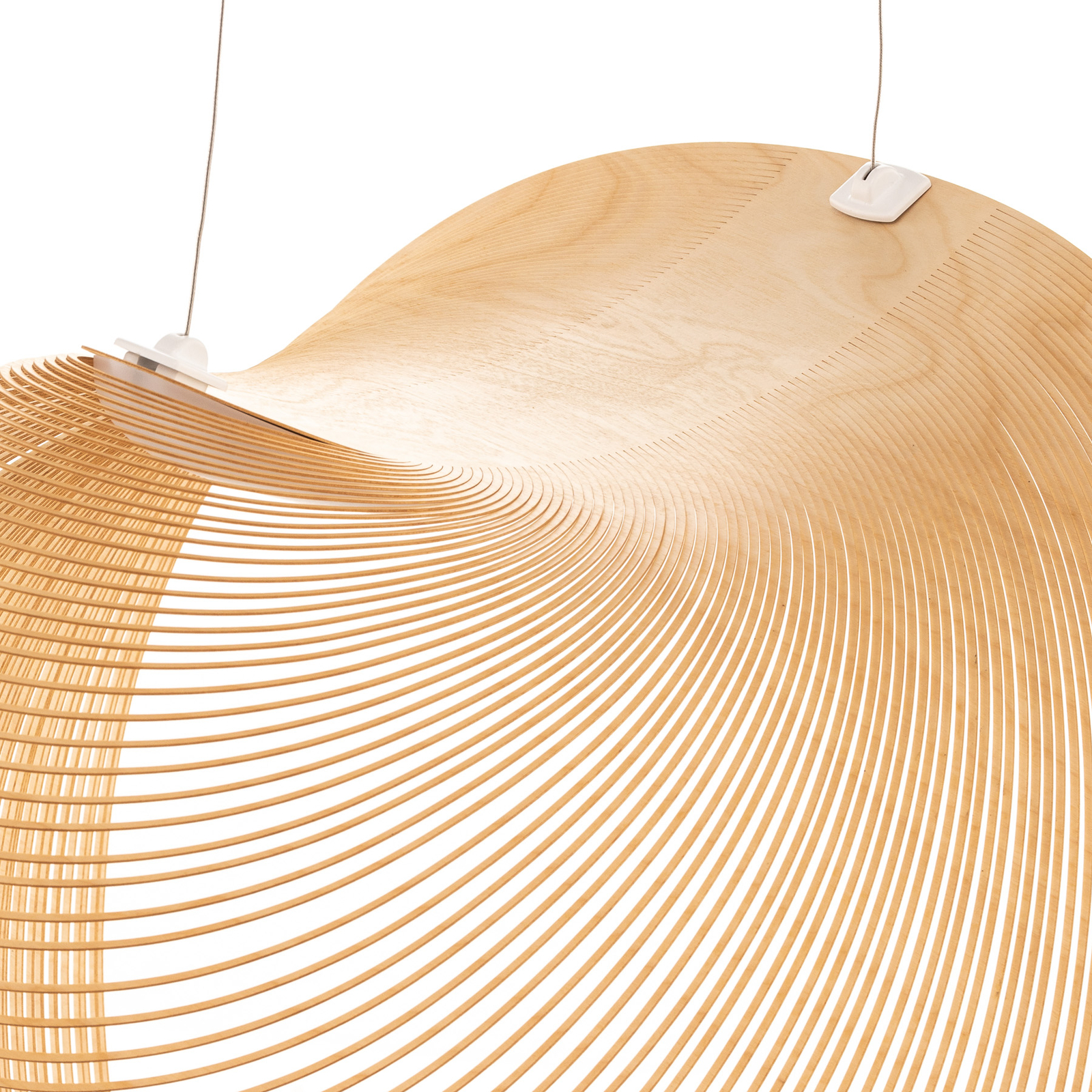 Luceplan Illan LED-Holzhängelampe dimmbar Ø 60 cm