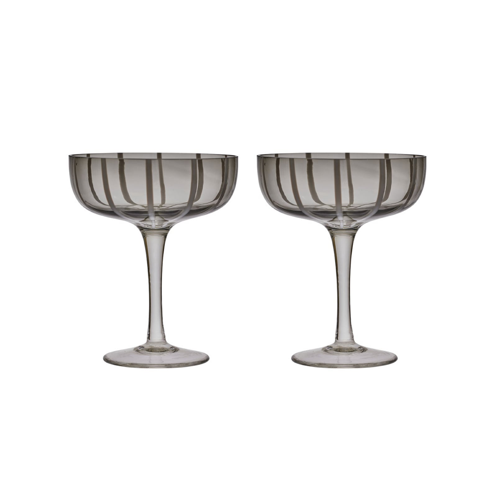 Mizu Coupe Glas, grau, 14 cm, 2er-Set - OYOY Living Design