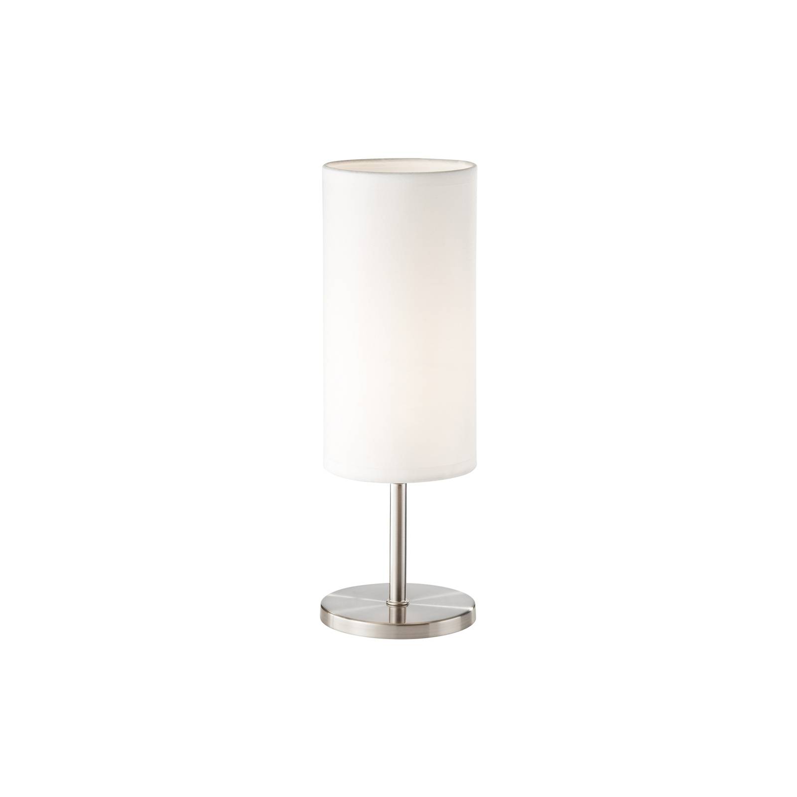 Kira bordlampe tekstilskærm nikkel/hvid