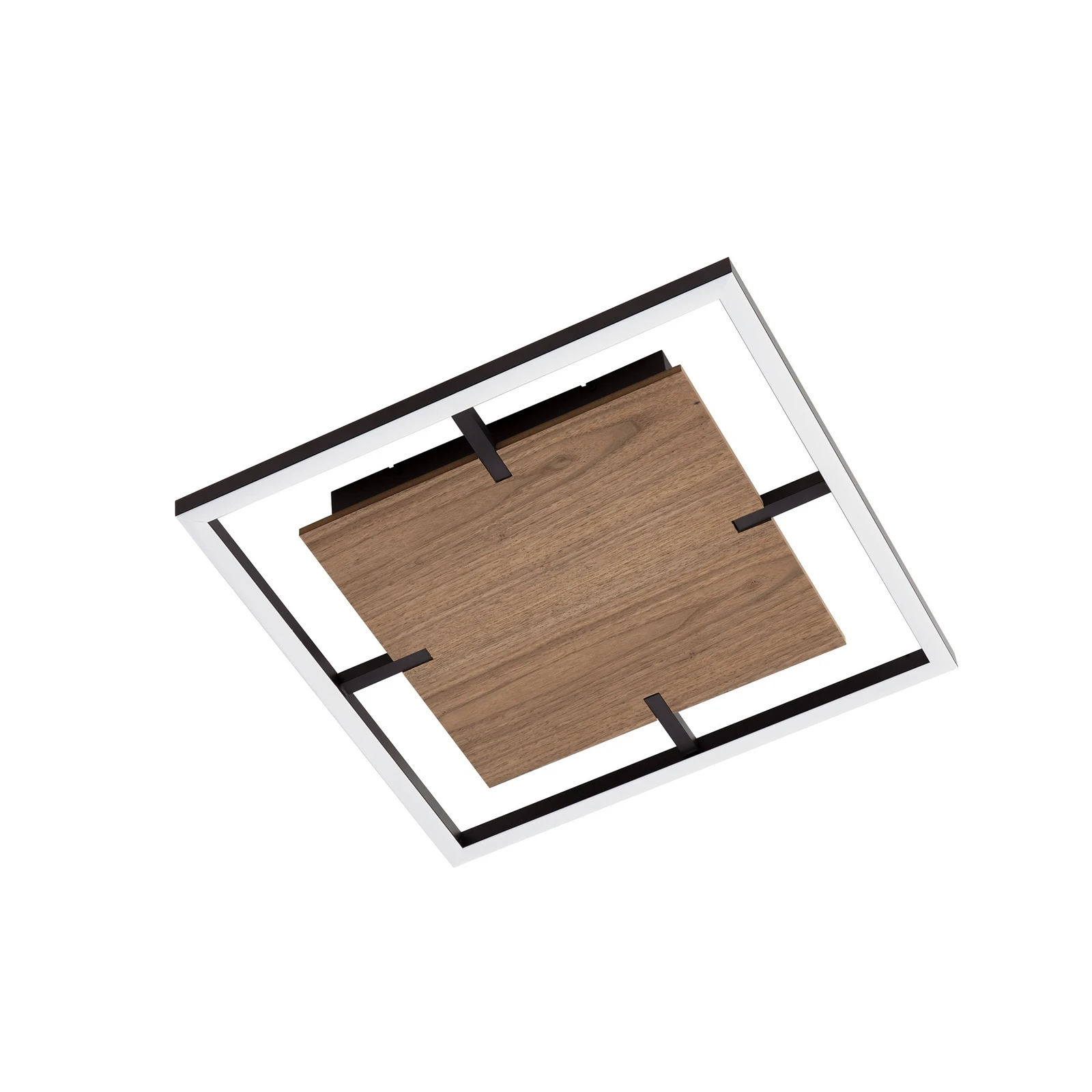 Plafoniera LED Lucande Vectra, 50 x 50 cm, in legno, dimmerabile