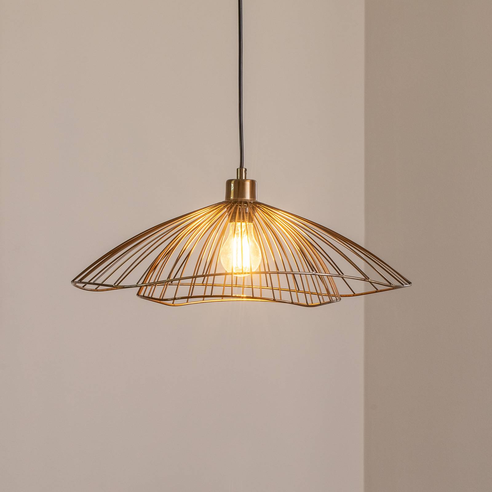 Hängeleuchte Tel, altmessing, Ø 50 cm, 1-flammig, Metall günstig online kaufen