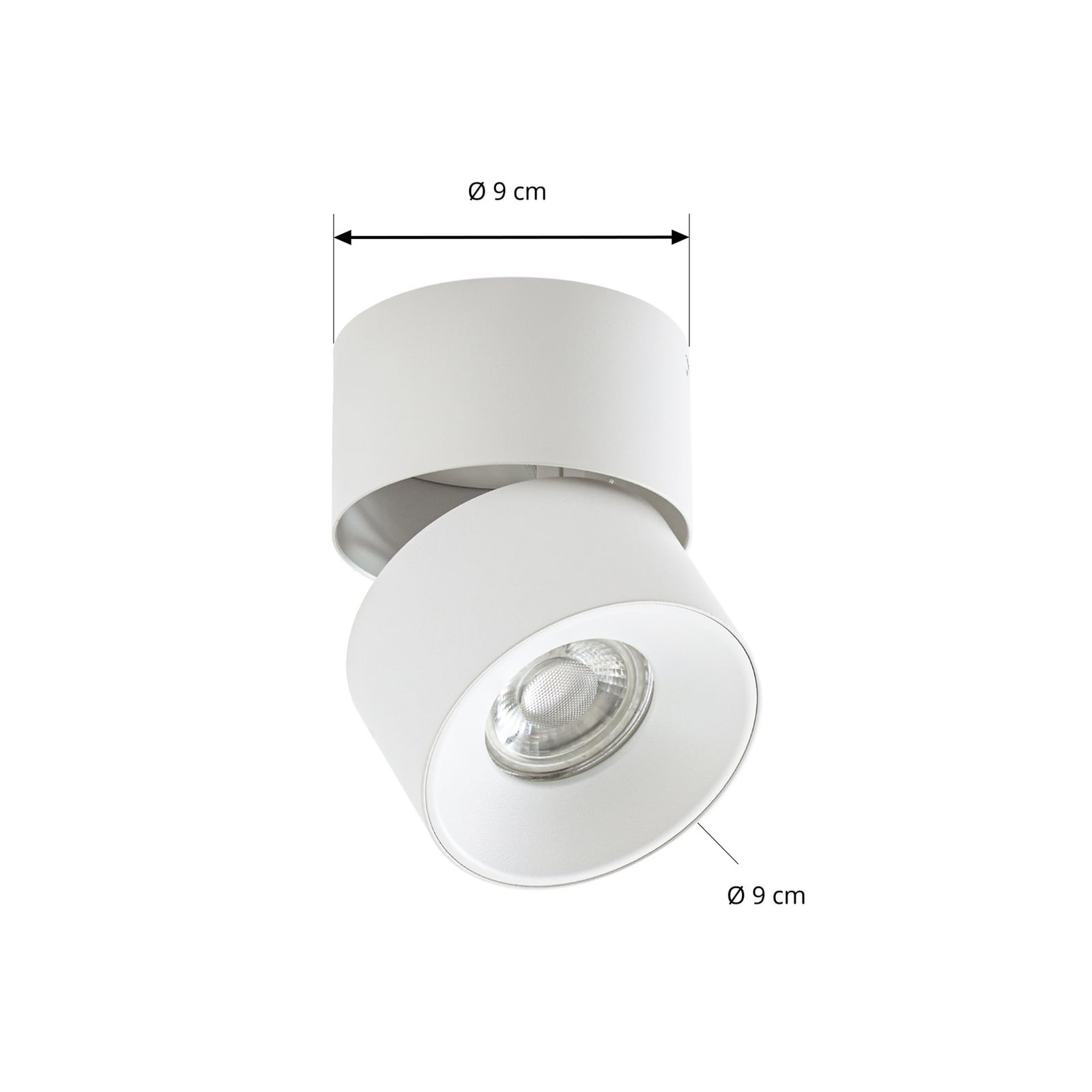 Reflektor Rotari basic, 1-punktowy, biały, Ø 9 cm, GU10 – PRIOS Reflektor Rotari basic, 1-punktowy, biały, Ø 9 cm, GU10 – PRIOS